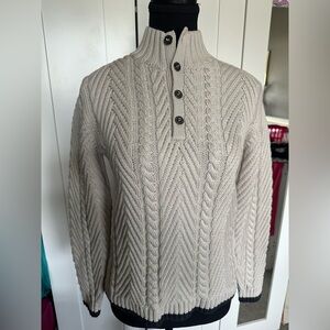 Burberry 12y  Turtleneck cable knit Sweater - Cream